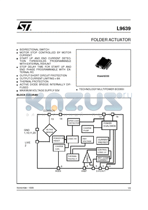 L9639 datasheet - FOLDER ACTUATOR