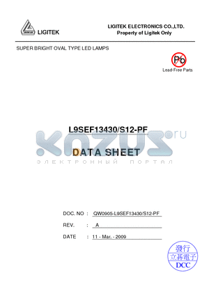 L9SEF13430-S12-PF datasheet - SUPER BRIGHT OVAL TYPE LED LAMPS