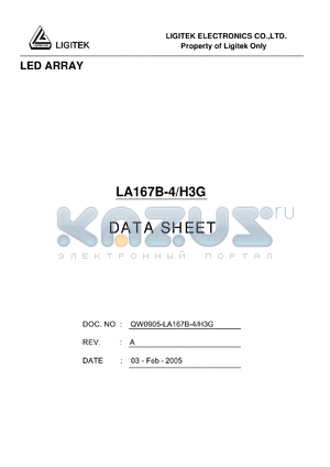 LA167B-4-H3G datasheet - LED ARRAY