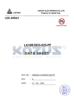 LA16B-SEG-S25-PF datasheet - LED ARRAY