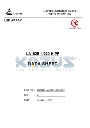 LA182B-1-230-H-PF datasheet - LED ARRAY