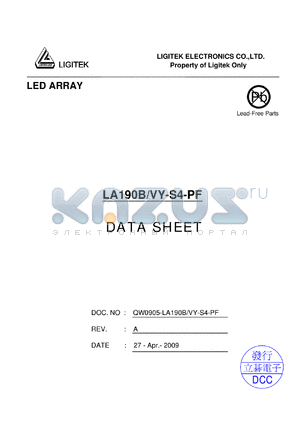 LA190B-VY-S4-PF datasheet - LED ARRAY