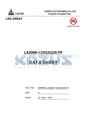 LA209B-1-2XGXG2X-PF datasheet - LED ARRAY