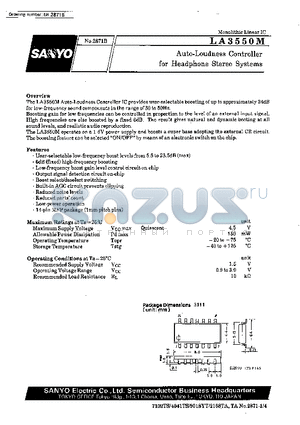 LA3550M datasheet - Auto-Loudness Controller for Headphone Stereo Systems