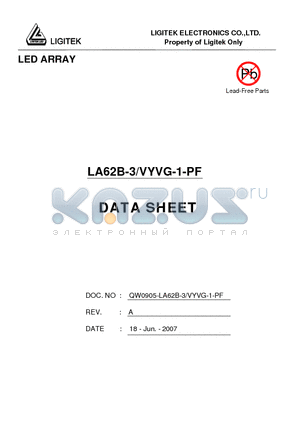 LA62B-3-VYVG-1-PF datasheet - LED ARRAY