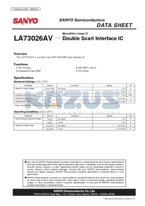 LA73026AV datasheet - Double Scart Interface IC