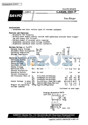 LA8501-P datasheet - Tone Ringer