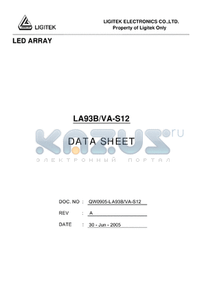 LA93B-VA-S12 datasheet - LED ARRAY