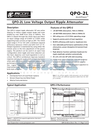 QPO-2L datasheet - QPO-2L Low Voltage Output Ripple Attenuator