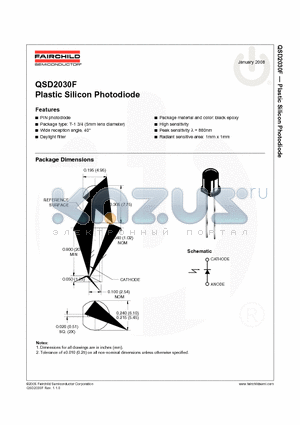 QSD2030F_08 datasheet - Plastic Silicon Photodiode