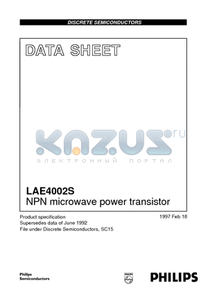 LAE4002S datasheet - NPN microwave power transistor
