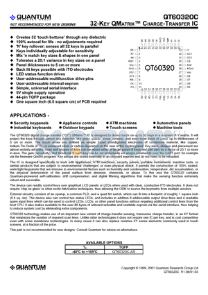 QT60320C datasheet - 32-KEY QMATRIX CHARGE-TRANSFER IC