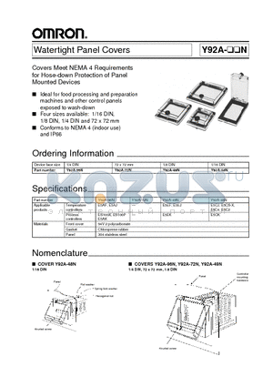 Y92A-48N datasheet - Watertight Panel Covers