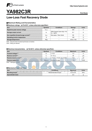 YA982C3R datasheet - Low-Loss Fast Recovery Diode