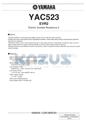 YAC523 datasheet - Electric Variable Resistance 2