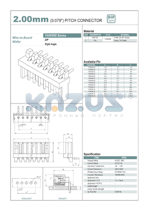 YAW200-03 datasheet - 2.00mm PITCH CONNECTOR