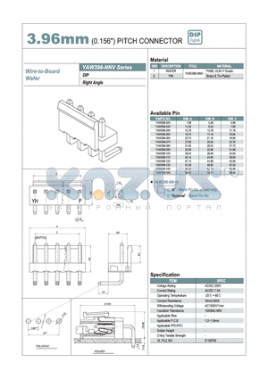 YAW396 datasheet - 3.96mm PITCH CONNECTOR