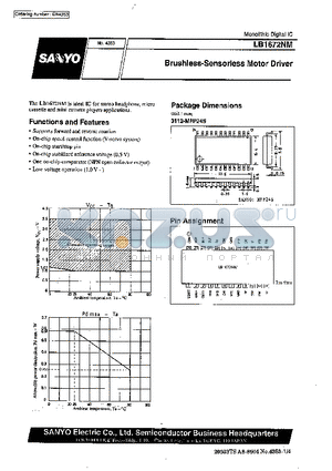 LB1672 datasheet - Brushless-Sensorless Motor Driver