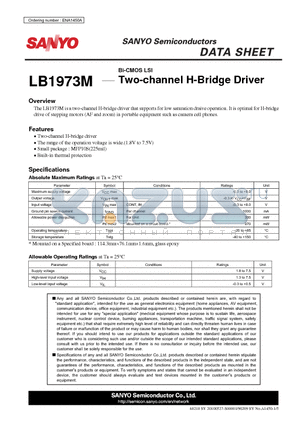 LB1973M datasheet - Two-channel H-Bridge Driver