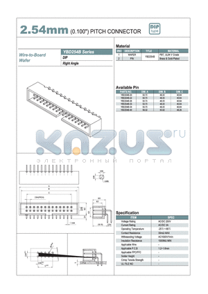 YBD254B-20 datasheet - 2.54mm PITCH CONNECTOR