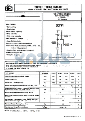 R1800F datasheet - HIGH VOLTAGE FAST RECOVERY RECTIFIERS