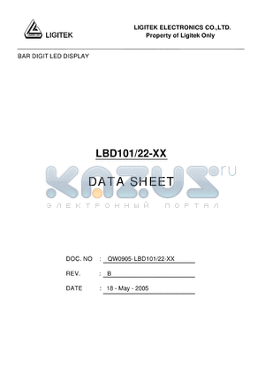 LBD101-22-XX datasheet - BAR DIGIT LED DISPLAY
