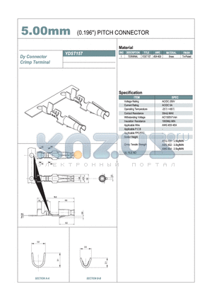 YDST157 datasheet - 5.00mm PITCH CONNECTOR