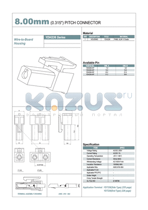 YDH236-03P datasheet - 8.00mm PITCH CONNECTOR