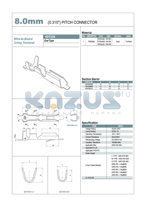 YDT236MEB datasheet - 8.00mm PITCH CONNECTOR