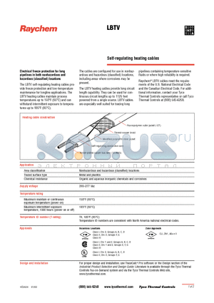 LBTV datasheet - Self-regulating heating cables