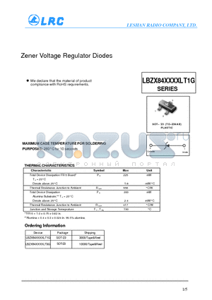 LBZX84XXXXLT1G datasheet - Zener Voltage Regulator Diodes