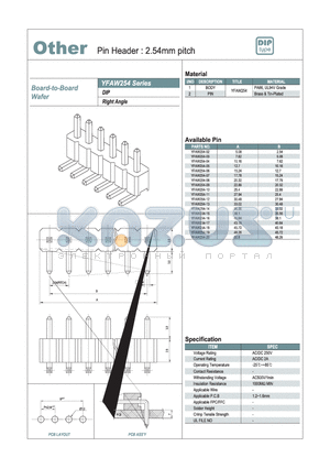 YFAW254-17 datasheet - Pin Header : 2.54mm pitch