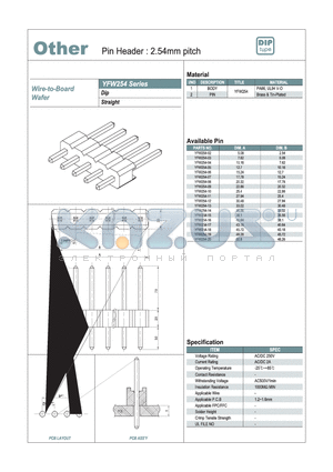 YFW254 datasheet - Pin Header : 2.54mm pitch