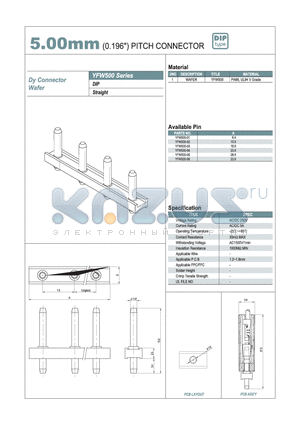 YFW500-02 datasheet - 5.00mm PITCH CONNECTOR