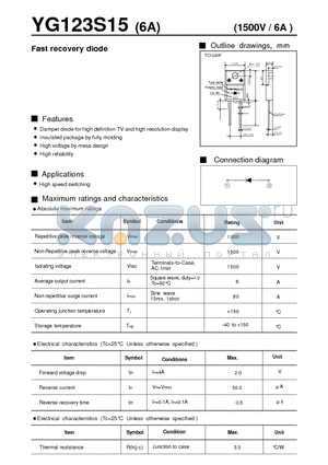 YG123S15 datasheet - Fast recovery diode