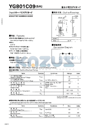 YG801C09 datasheet - SCHOTTKY BARRIER DIODE