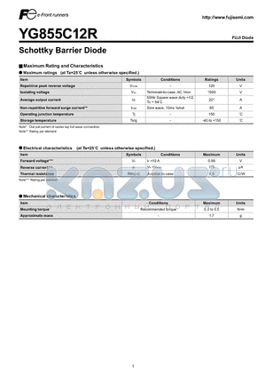 YG855C12R datasheet - Schottky Barrier Diode