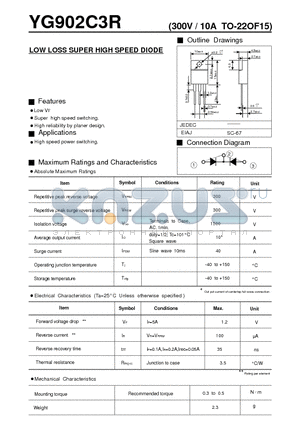 YG902C3R datasheet - LOW LOSS SUPER HIGH SPEED DIODE