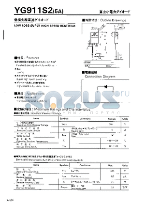 YG911S2 datasheet - LOW LOSS SUPER HIGH SPEED RECTIFIER