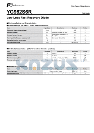 YG982S6R datasheet - Low-Loss Fast Recovery Diode