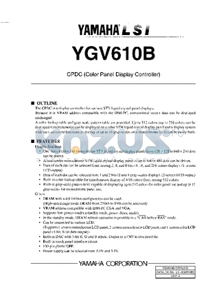 YGV610B datasheet - COLOR PANEL DISPLAY CONTROLLER