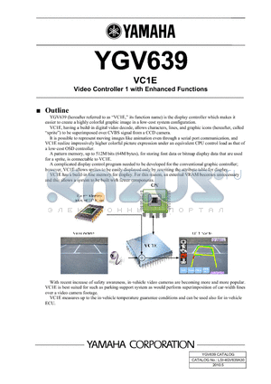 YGV639 datasheet - Video Controller 1 with Enhanced Functions