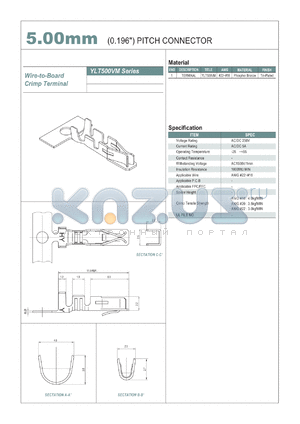 YLT500VM datasheet - 5.00mm PITCH CONNECTOR