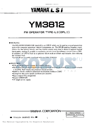 YM3812 datasheet - FM OPERATOR TYPE L 2