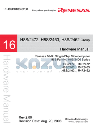 R4F2472 datasheet - 16-Bit Single-Chip Microcomputer H8S Family / H8S/2400 Series