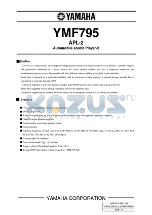 YMF795 datasheet - APL-2 Automobile sound Player-2