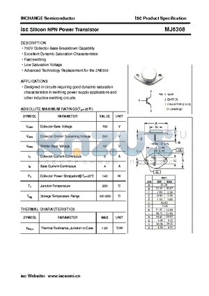 MJ6308 datasheet - isc Silicon NPN Power Transistor