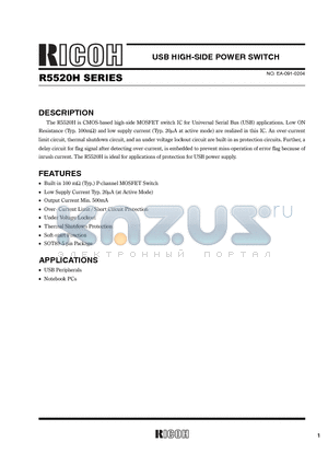 R5520H datasheet - USB HIGH-SIDE POWER SWITCH