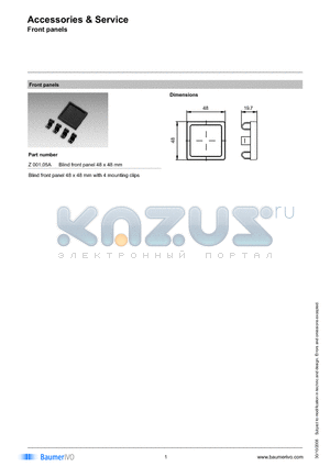 Z00105A datasheet - Accessories & Service