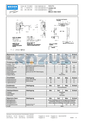 MK02-0-1A84-1950X_DE datasheet - (deutsch) MK Reed Sensor